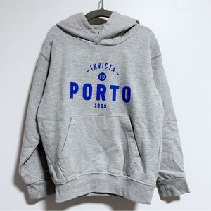 FC Porto Hoodie Sweatshirt Light Gray Blue Kid’s Size 5/6 Invicta Porto Football